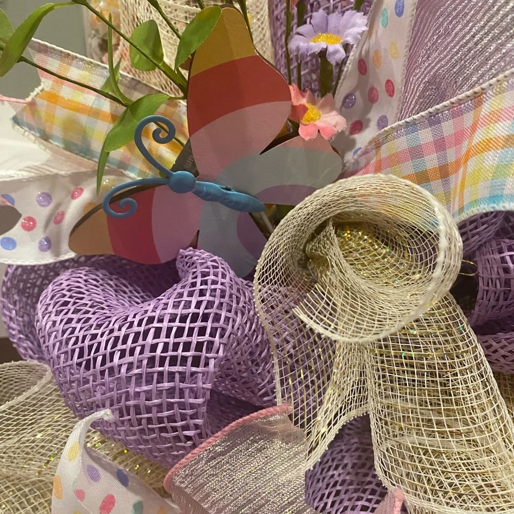 Springtime Purple and Yellow Wreath
